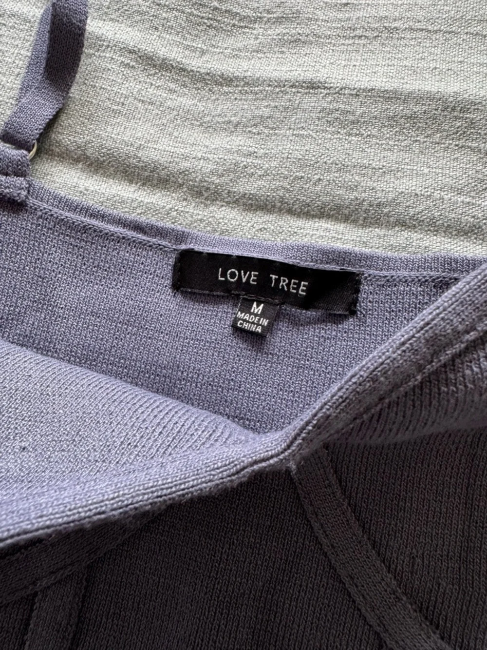 4/$20 - Love Tree Purple Knit “Corset” Strap Tank Snap Bodysuit (medium) - Picture 6 of 9